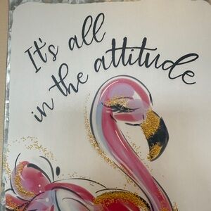 Pink Flamingo Art with Gold Details